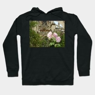 Paris Notre Dame de Paris Pink Rose Bush Hoodie